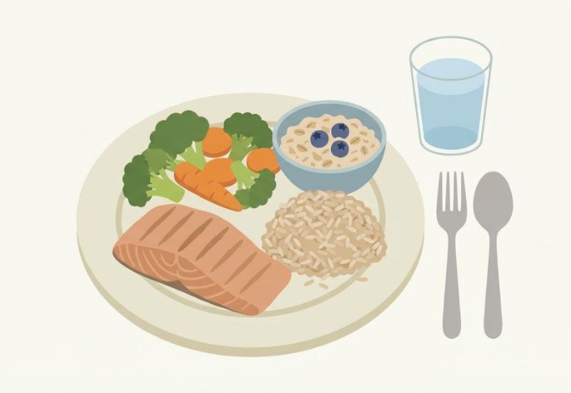 وجبة غذائية متوازنة مناسبة لصحة الجهاز الهضمي