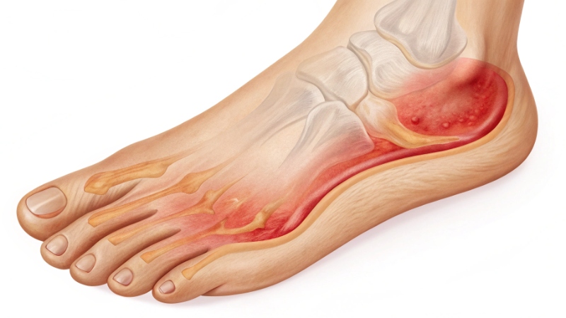 نوبة النقرس في مفصل إصبع القدم الكبير