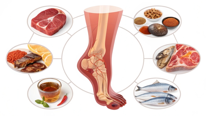 أطعمة قد تزيد من نوبات النقرس
