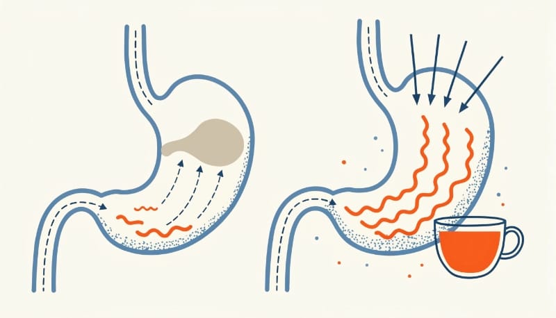 تأثير القهوة على حموضة المعدة بعد الطعام