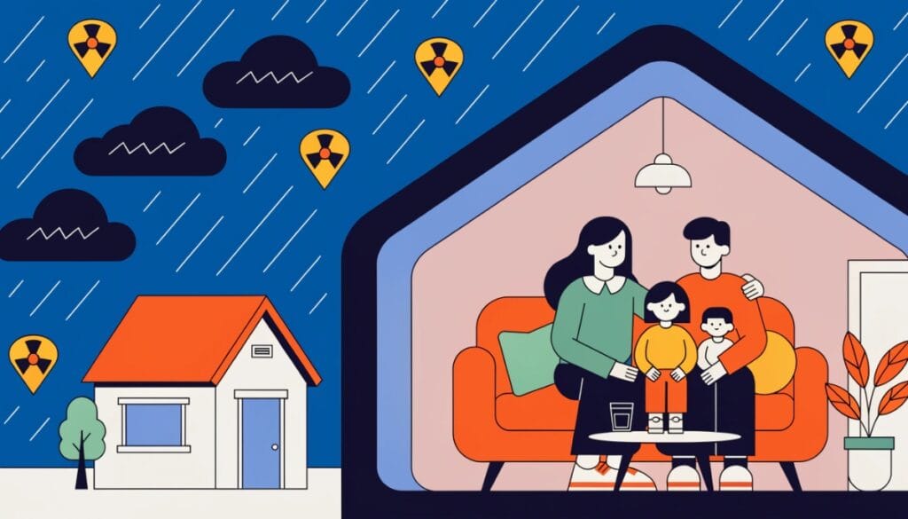 الاحتماء داخل المنزل أثناء التسرب الإشعاعي